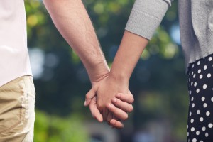 couple holding hands